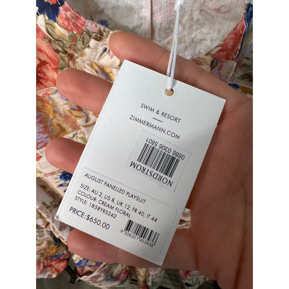 Zimmermann Floral Pink and Cream Short Jumpsuit - Picture 4 of 6